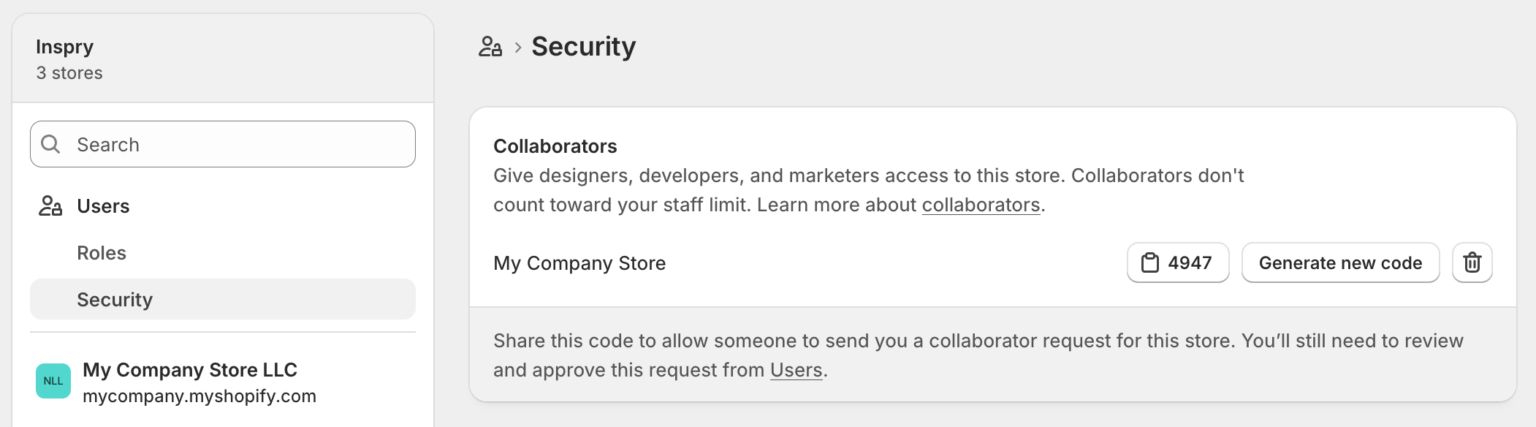 Where to Find Your Shopify Collaborator Request Code - Inspry