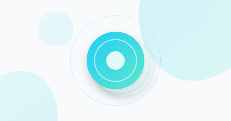 Abstract stacked coins illustration in Inspry brand teal gradient