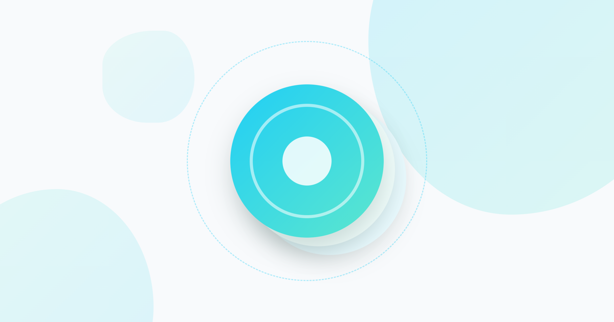 Abstract stacked coins illustration in Inspry brand teal gradient